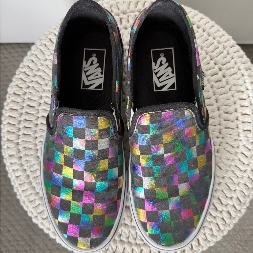 Vans Slip-On Checkerboard Sneakers in Multicolor - Picture 2 of 7